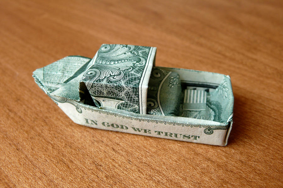 Dollar Origami Boat v1 by craigfoldsfives on DeviantArt