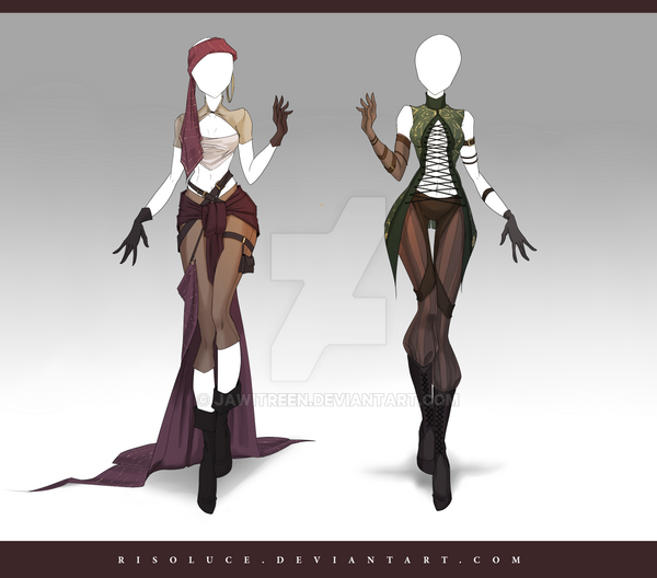 (CLOSED) Adoptable Outfit Auction 155-156 by JawitReen