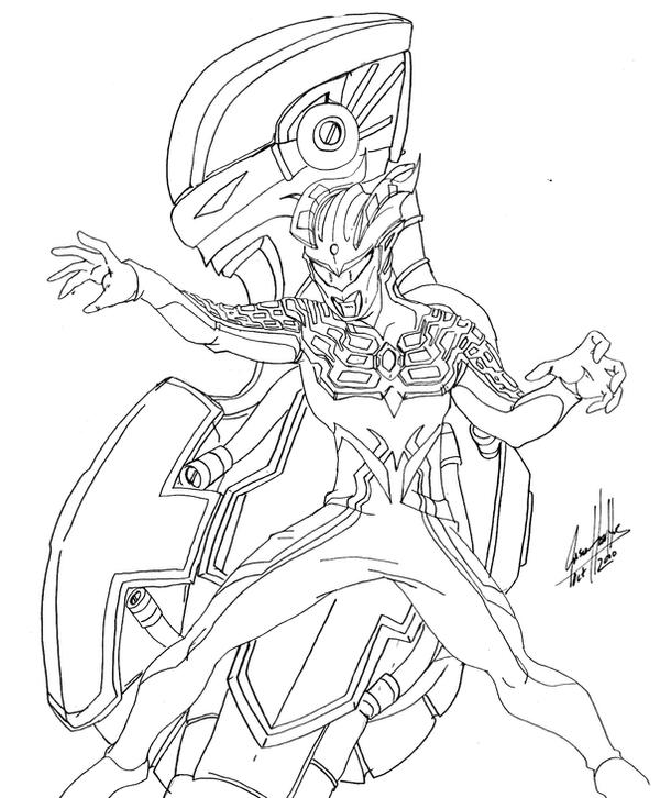 Ultraman Zero Coloring Pages Sketch Coloring Page