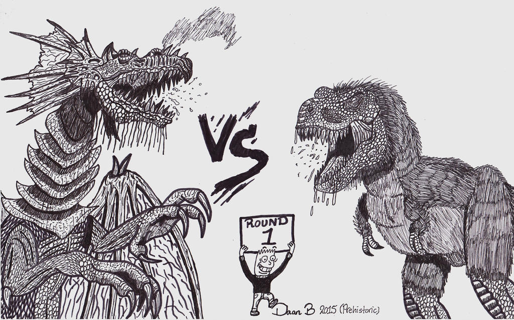 Dragon vs T-rex by XenoTeeth3 on DeviantArt