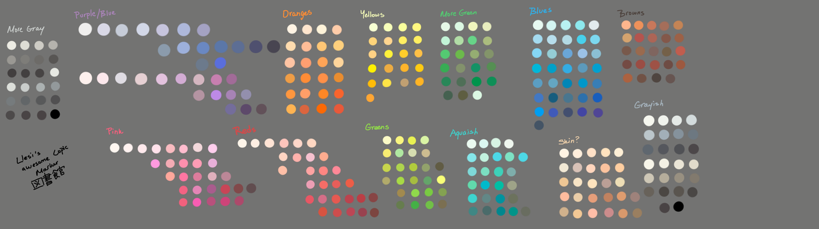 Copic Marker Color Palet by SoraniSasayaku on DeviantArt