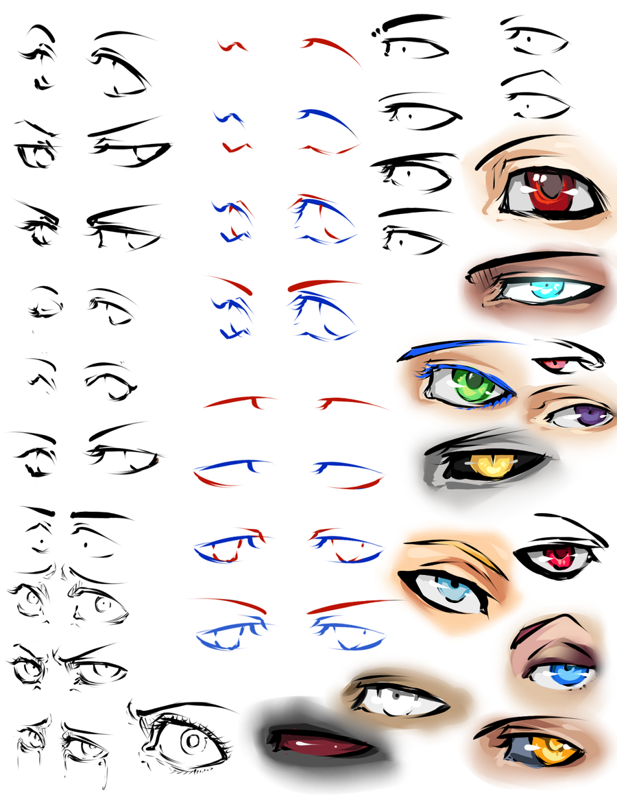 More anime eyes and tips by moni158 on DeviantArt