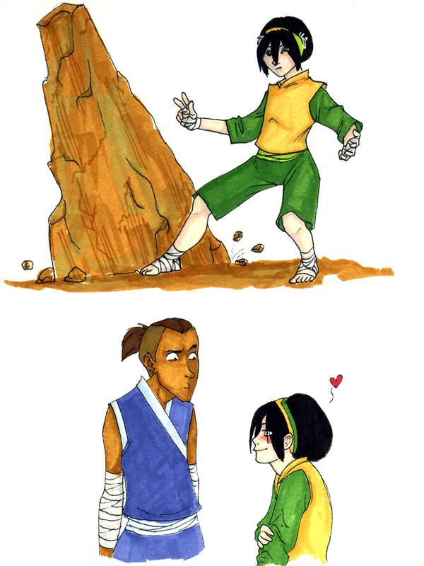 December3 - Toph and Sokka by french-teapot on DeviantArt